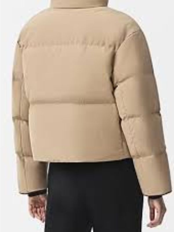 Chicago Med S10 Jessy Schram Beige Puffer Jacket