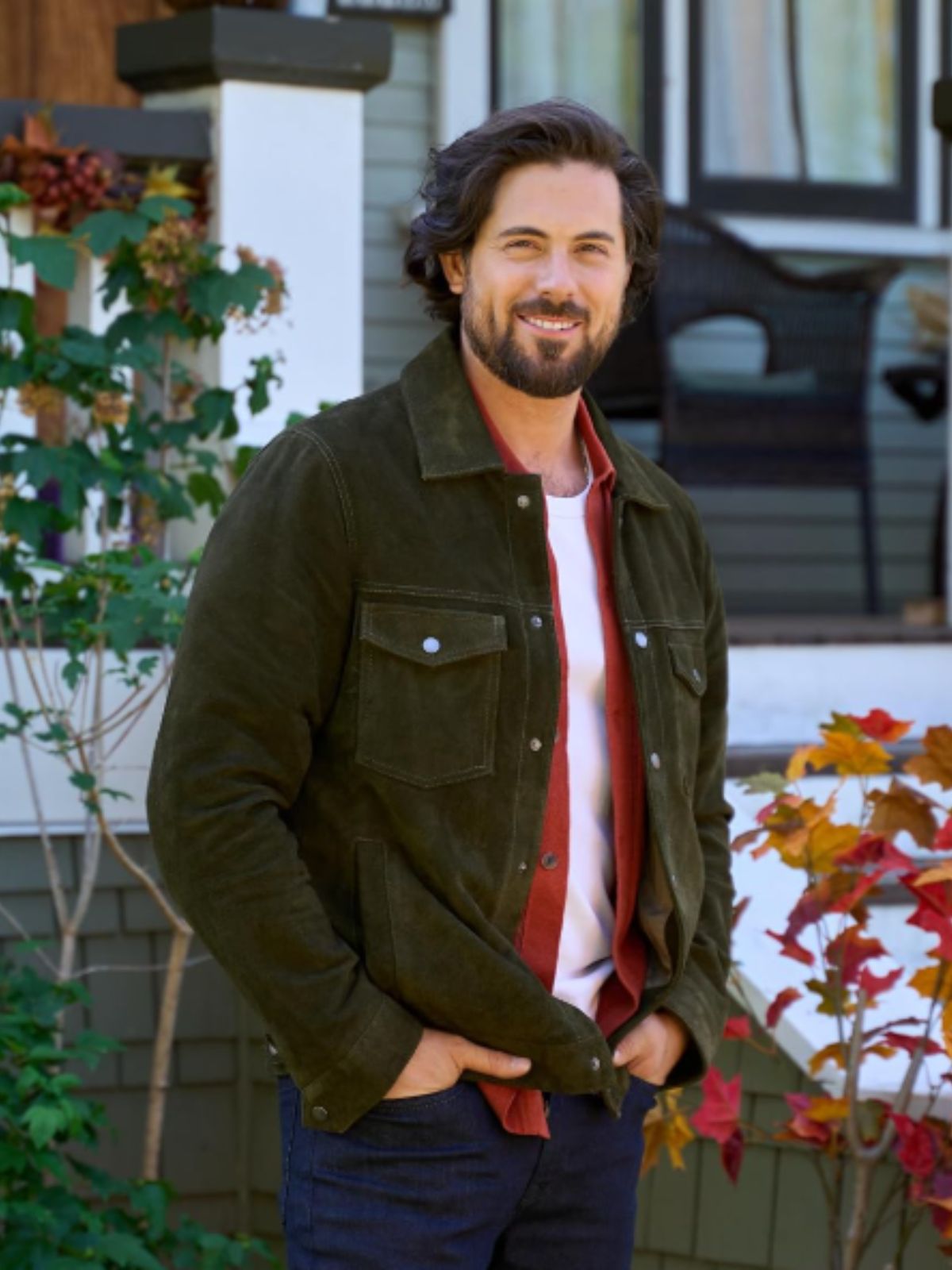 Chris McNally Love Finds You Green Suede Leather Trucker Jacket