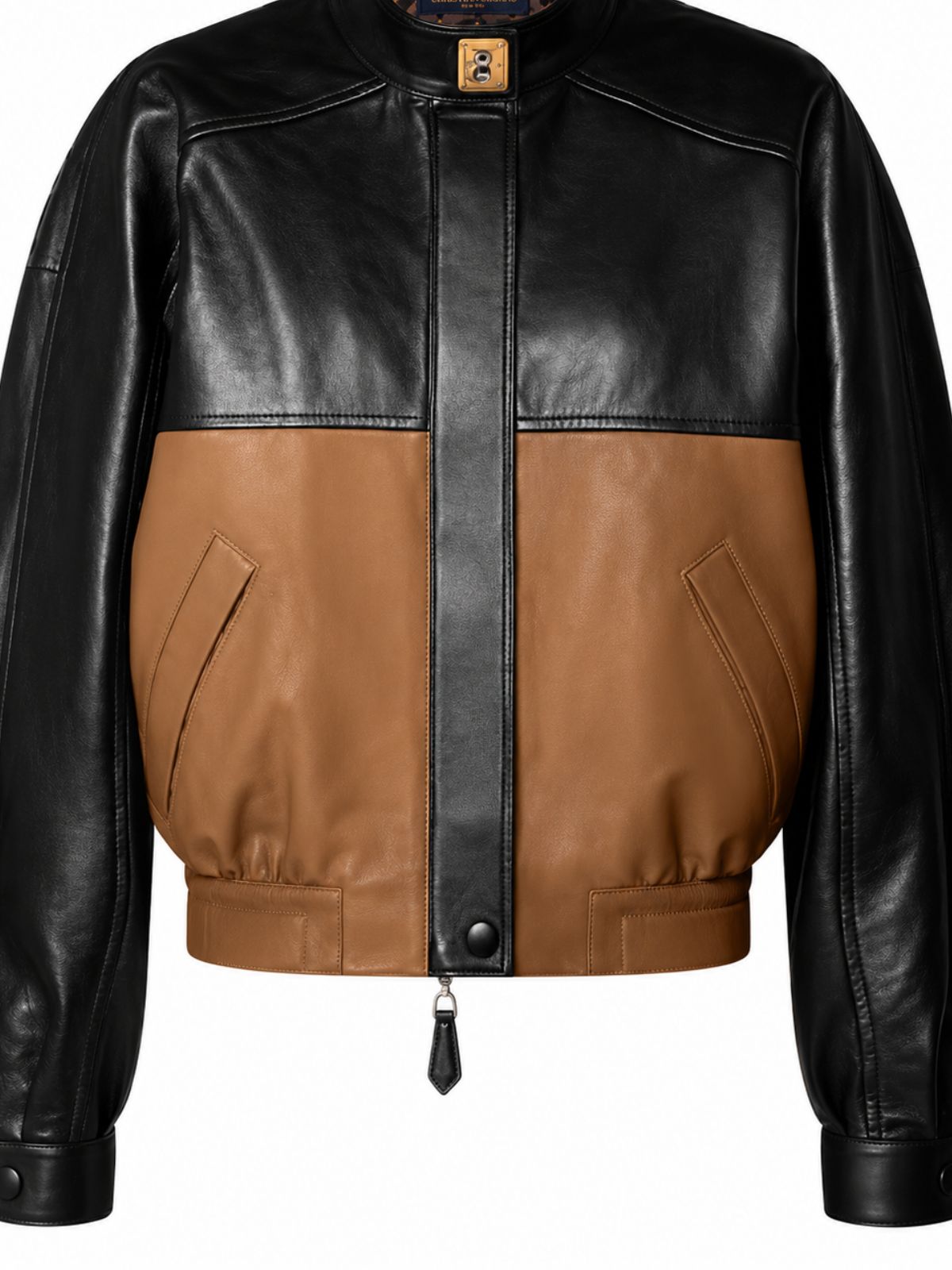 Christian Siriano Project Runway Black Leather Bomber Jacket