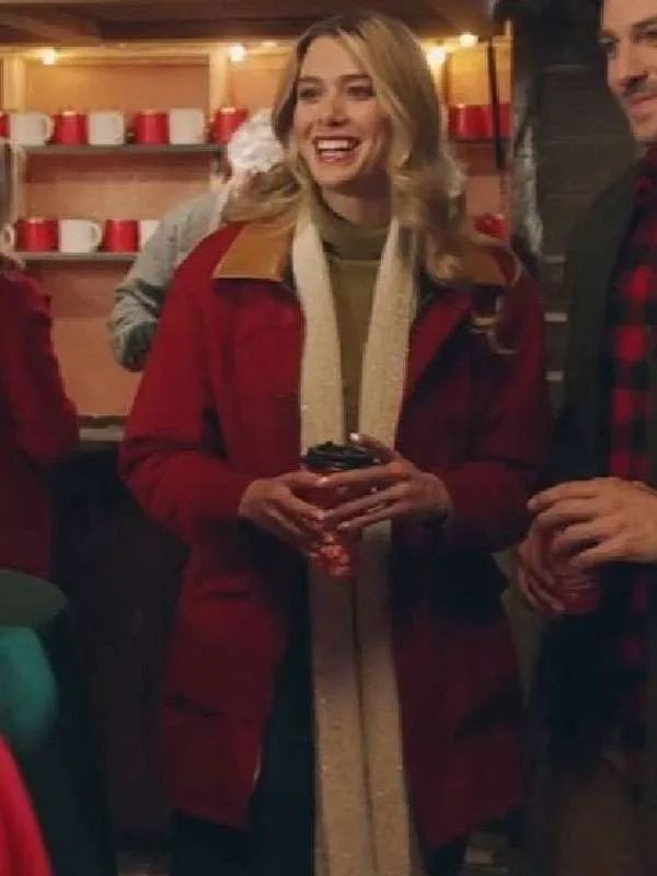 Christmas on Every Page Rose Reid Red Wool Coat