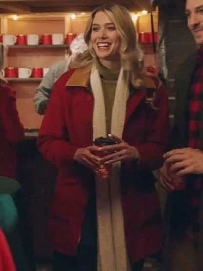 Christmas on Every Page Rose Reid Red Wool Coat