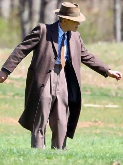 Cillian Murphy Oppenheimer Brown Trench Coat