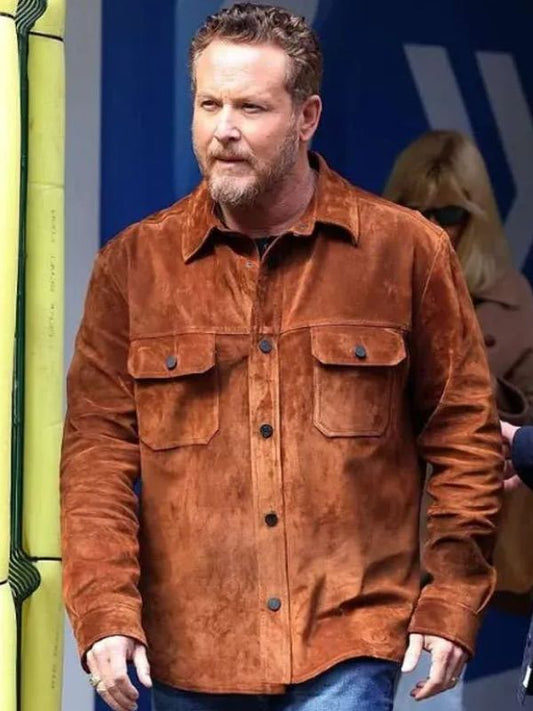 Cole Hauser Global Radio Studios Brown Suede Leather Jacket