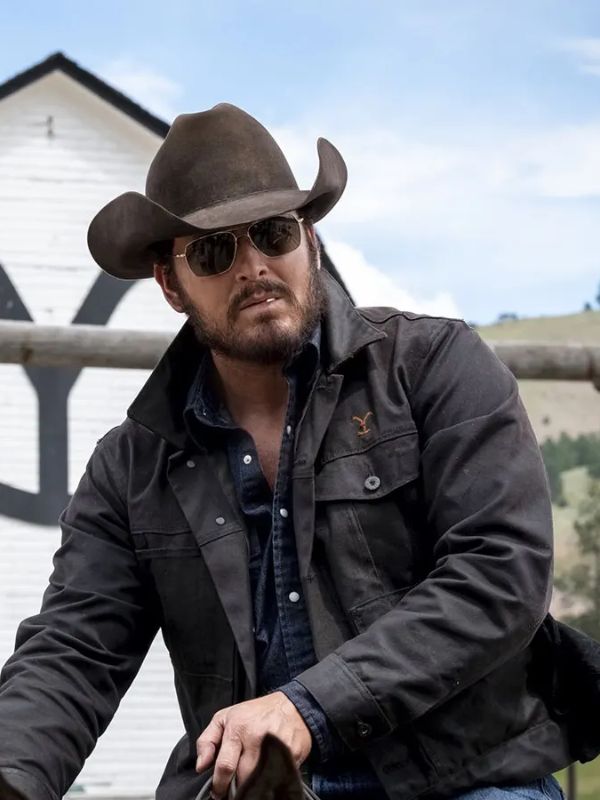 Cole Hauser Yellowstone Black Trucker Cotton Jacket