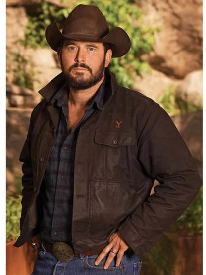 Cole Hauser Yellowstone Black Trucker Cotton Jacket