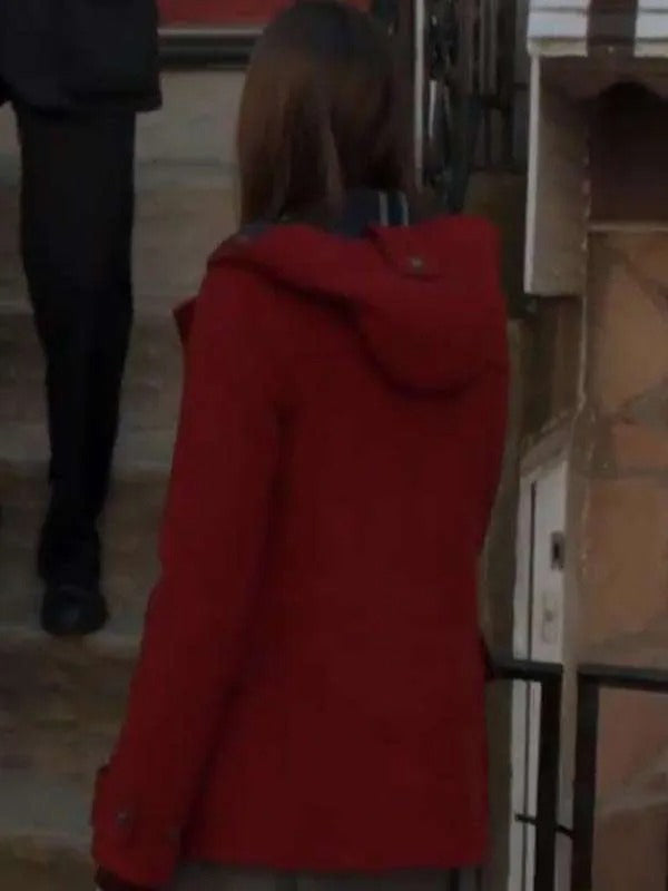 Courtney Lane Law and Order SVU S13 Red Hooded Wool Coat