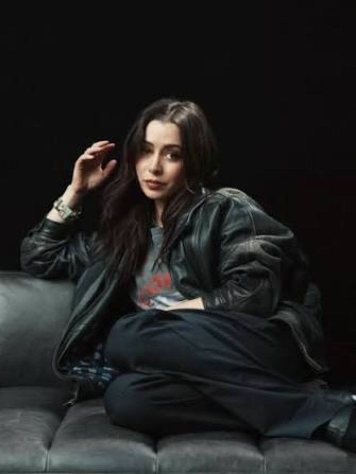 Cristin Milioti Buddy Black Oversized Leather Jacket