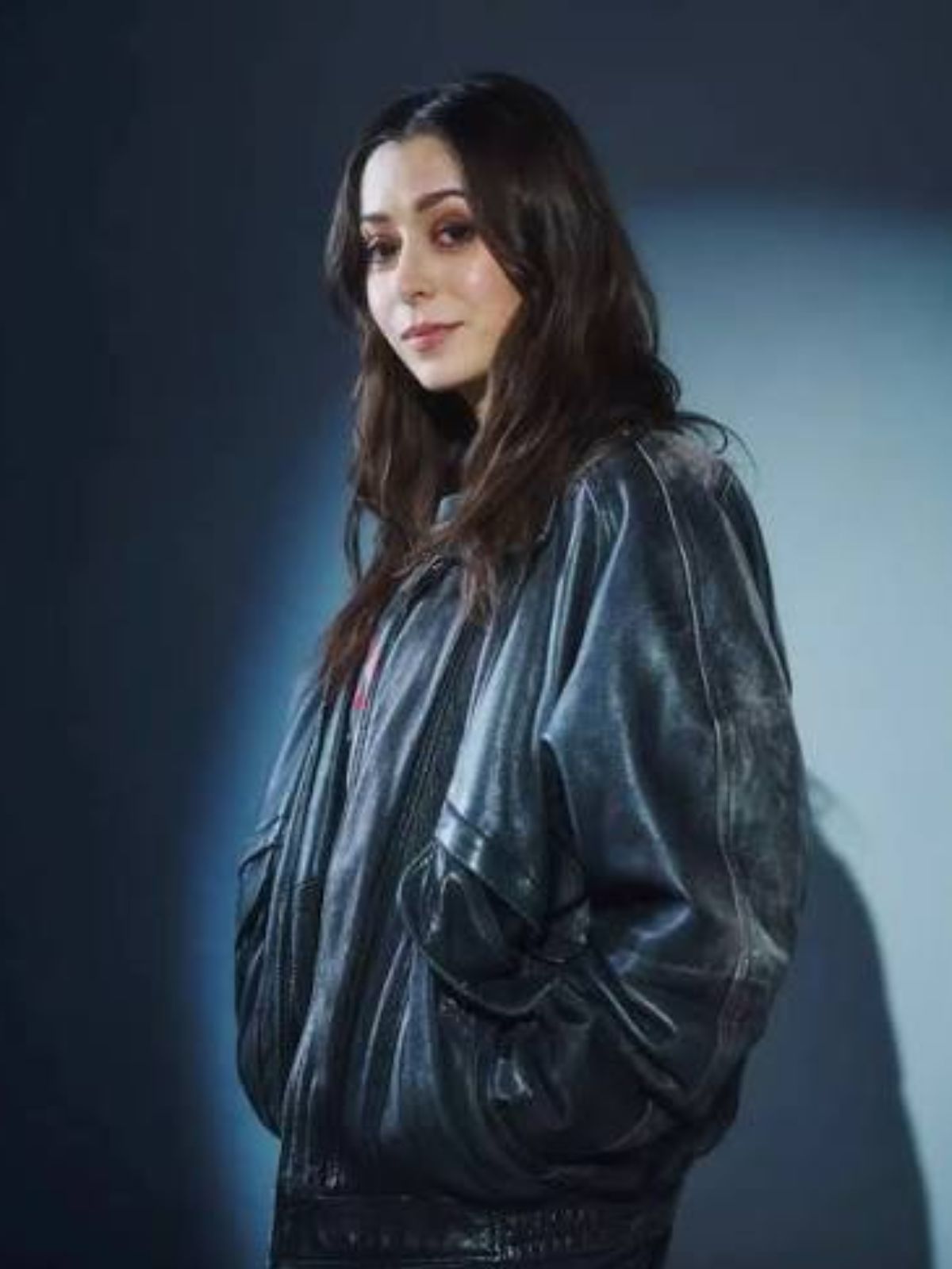 Cristin Milioti Buddy Black Oversized Leather Jacket