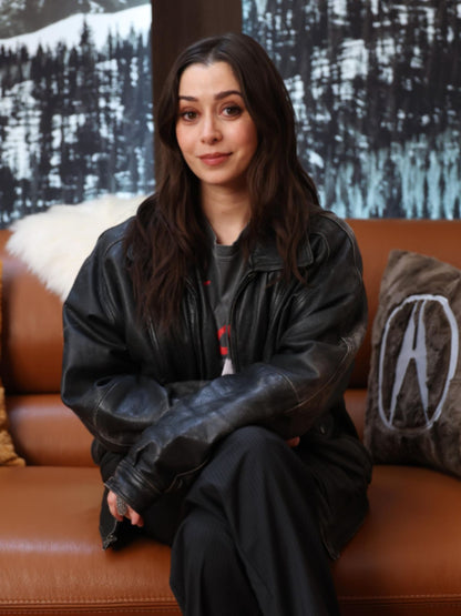Cristin Milioti Buddy Black Oversized Leather Jacket