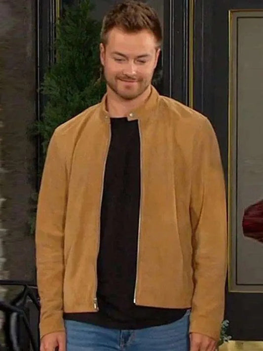 Days of Our Lives Peyton Meyer Brown Suede Jacket