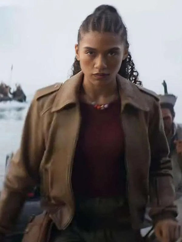 Dior Goodjohn Percy Jackson and the Olympians 2025 Brown Leather Jacket