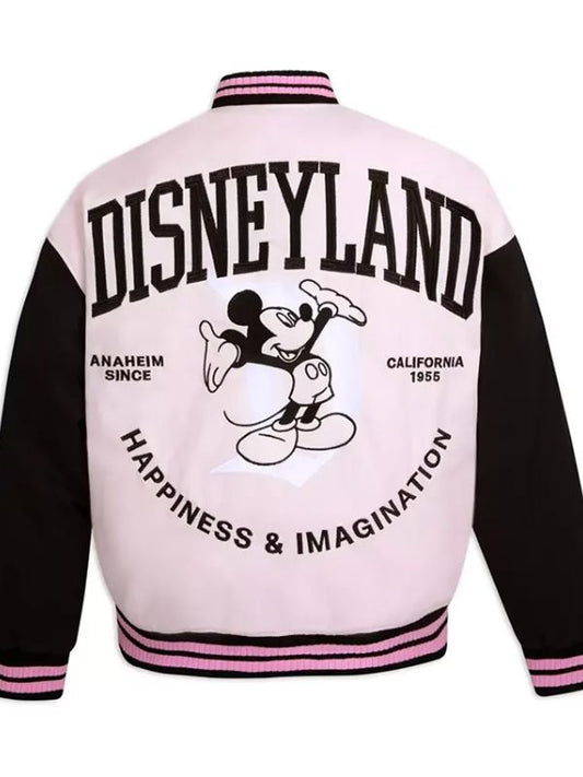 Disneyland Happiness and Imagination Light Pink Varsity Jacket