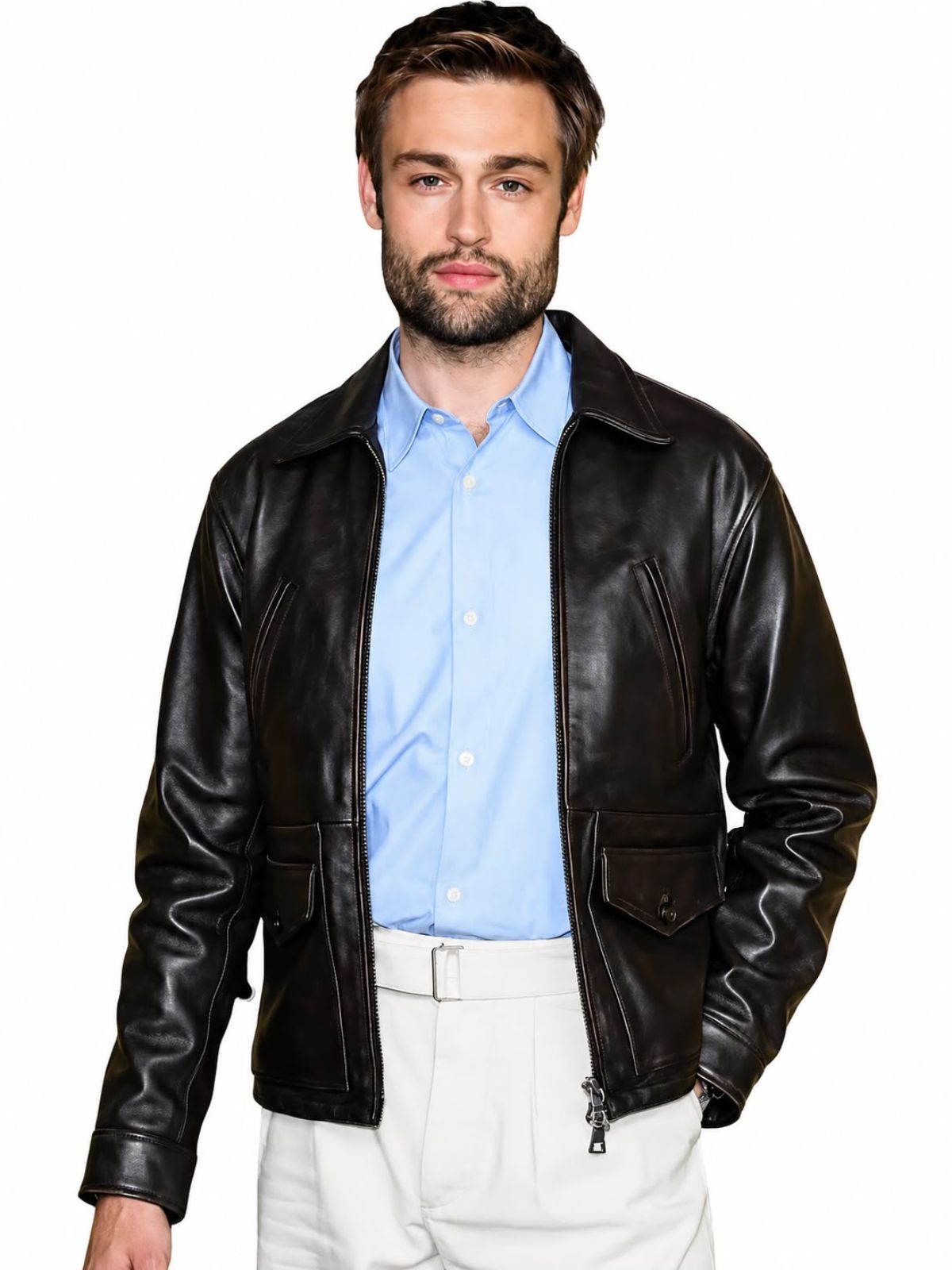 Douglas Booth The Blame Brown Leather Jacket