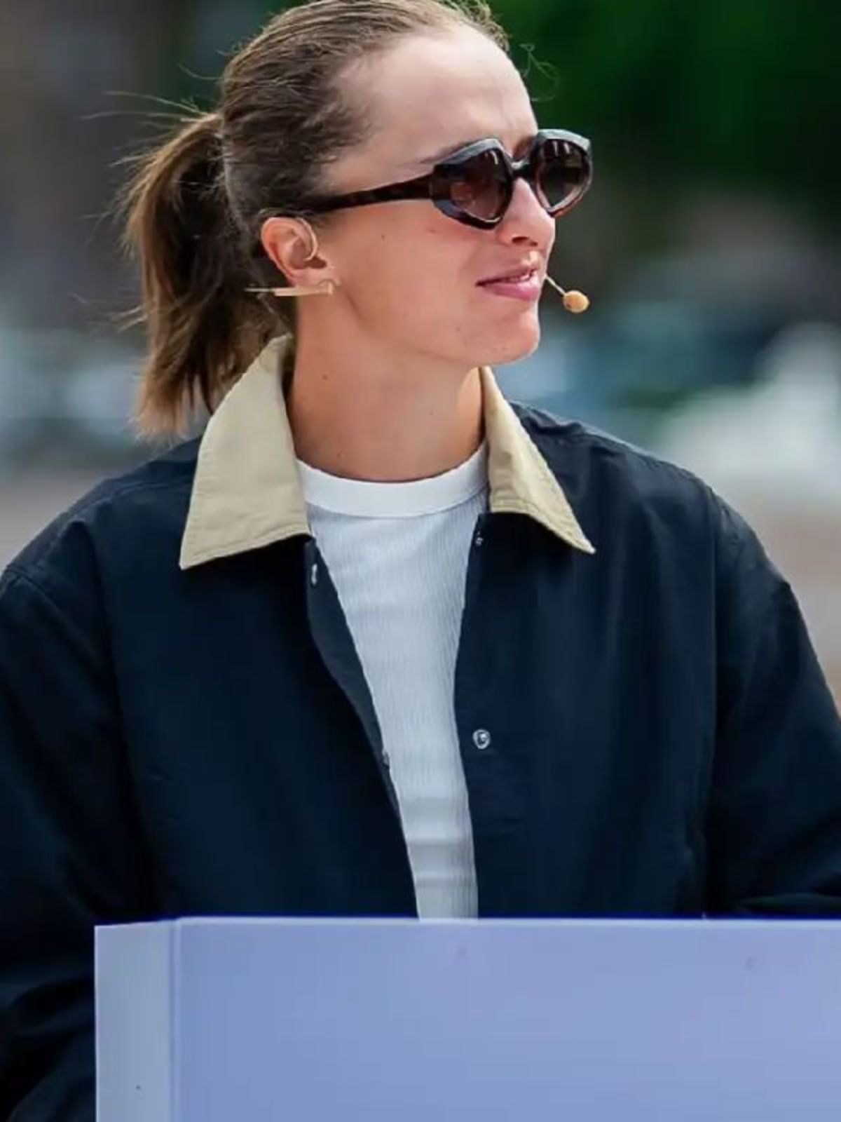 Draw Ceremony Lga Swiatek Navy Blue Cotton Jacket