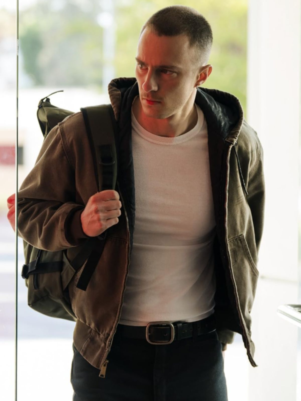 Drew Starkey Lucky Brown Cotton Hooded Jacket
