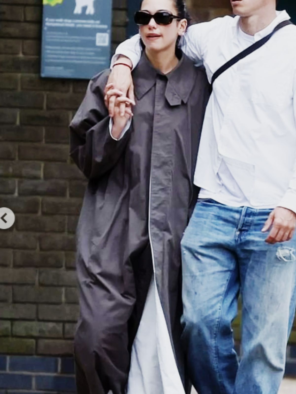 Dua Lipa Street Style London Gray Long Coat