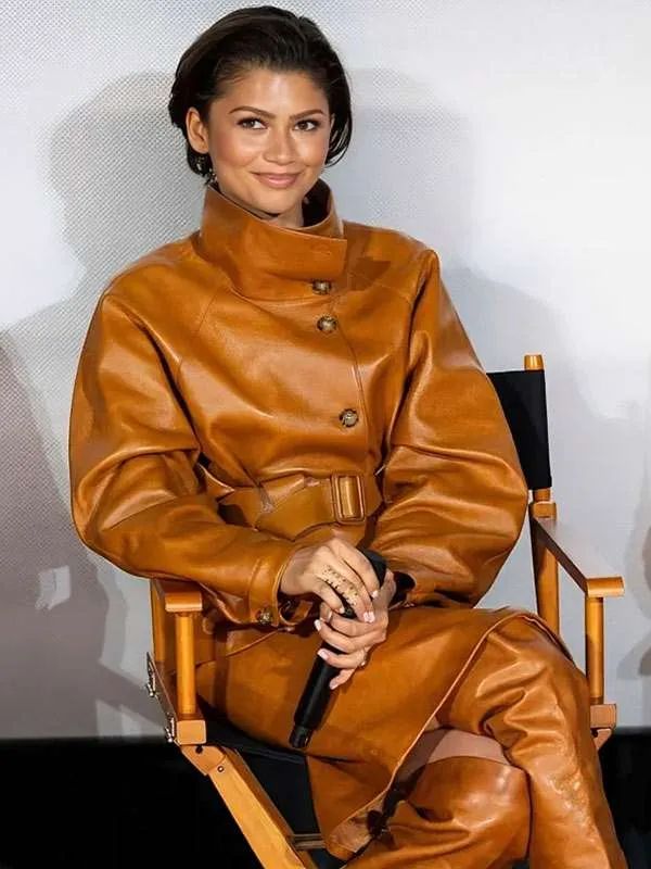 Dune: Part Three Zendaya Brown Leather Jacket