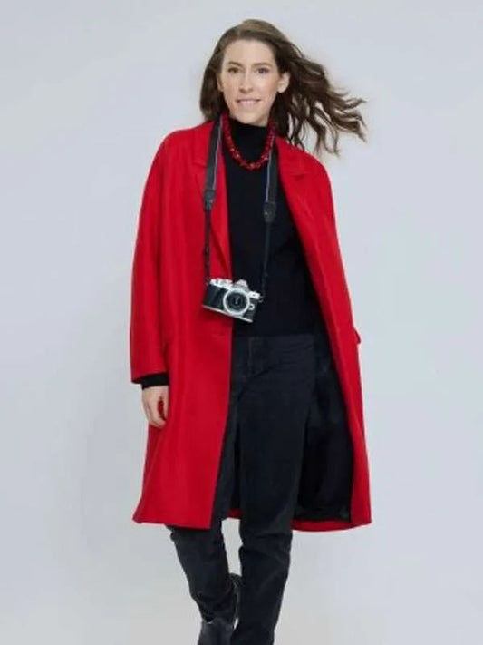 Eden Sher A Keller Christmas Vacation Red Wool Coat