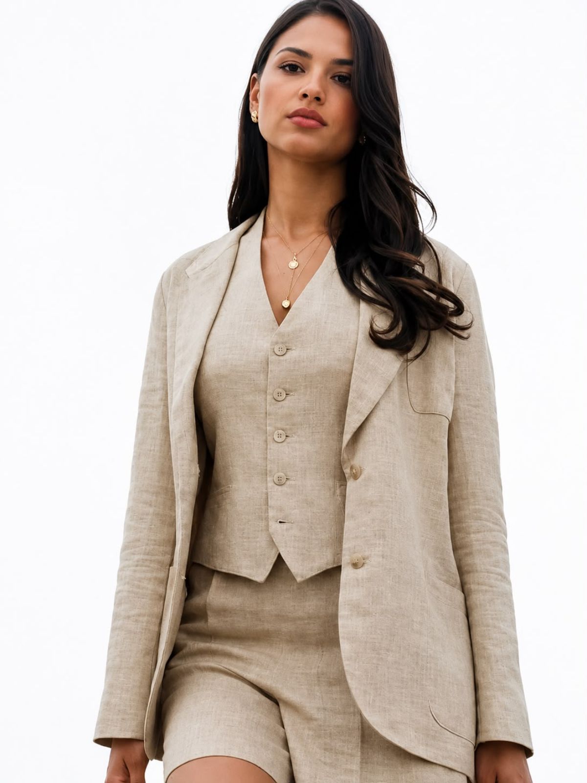 Eiza González In the Grey Beige Blazer