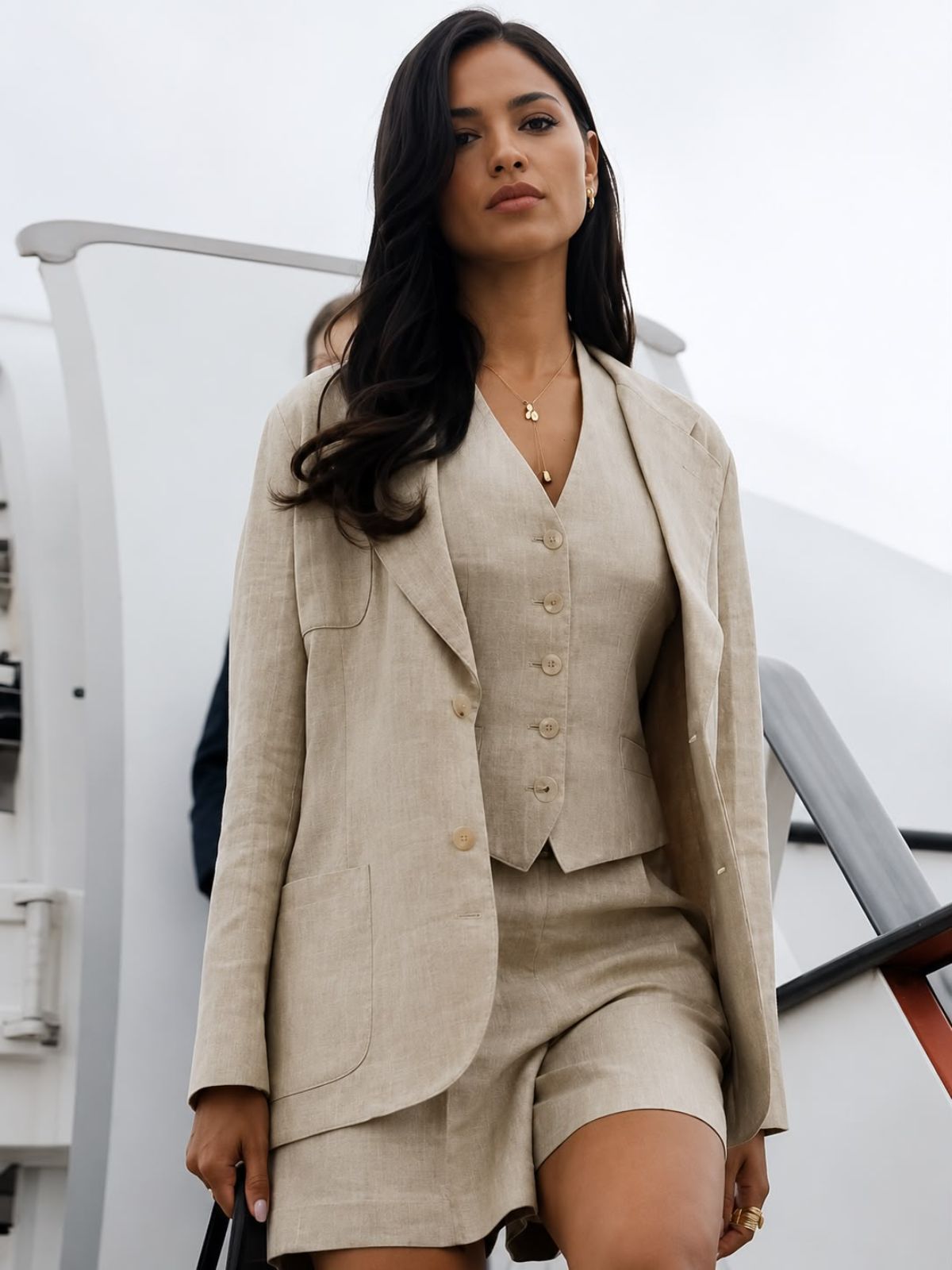 Eiza González In the Grey Beige Blazer