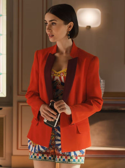 Emily in Paris Lily Collins Red Blazer