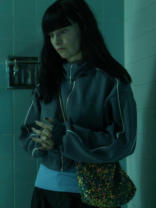 Emmy Rossum Furious Gray Track Jacket