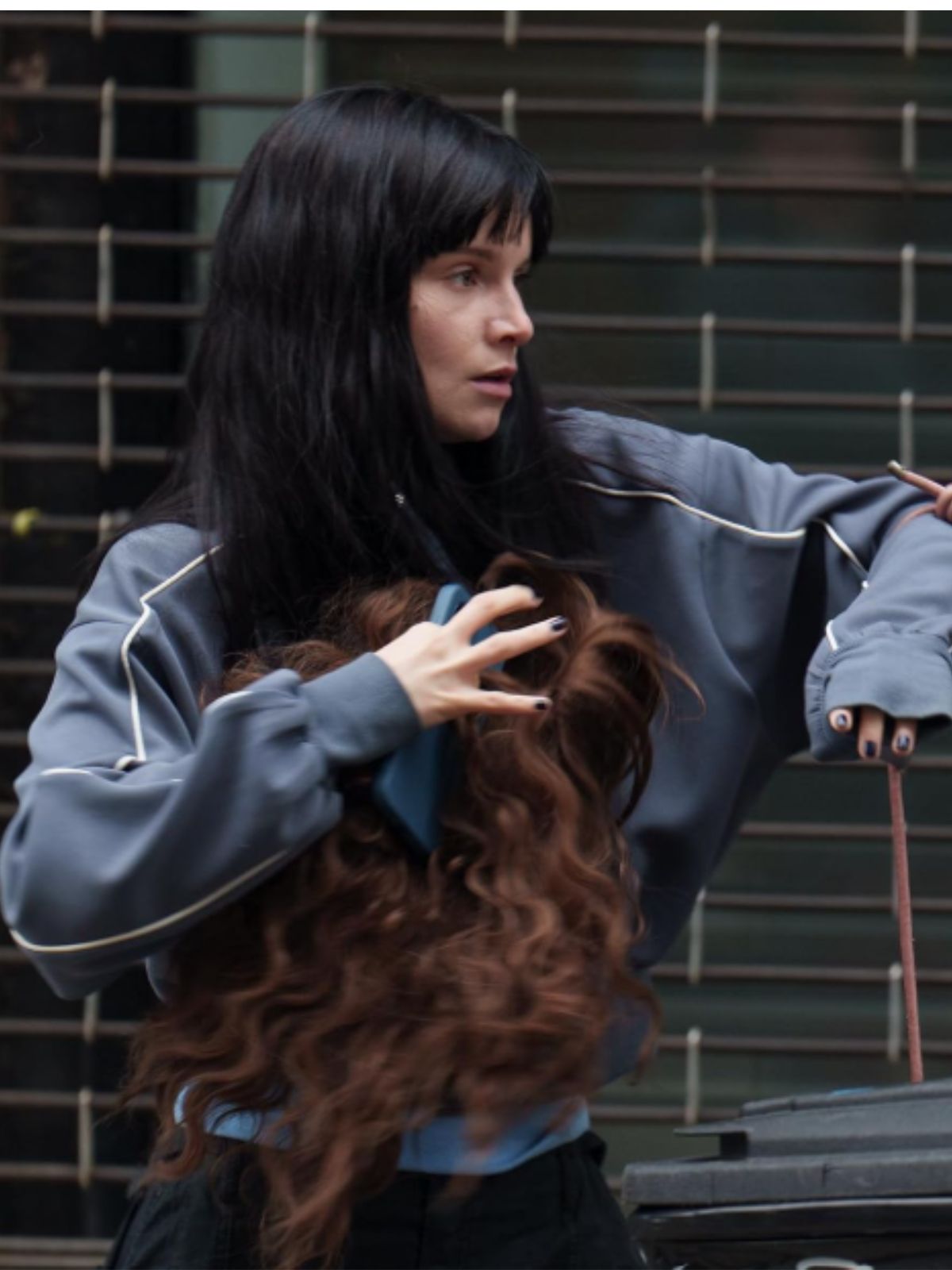 Emmy Rossum Furious Gray Track Jacket