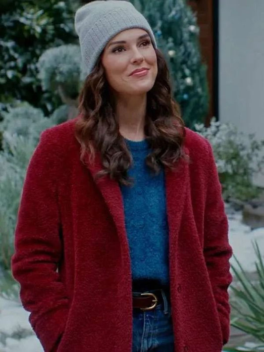 Erin Cahill Christmas at the Catnip Cafe Red Sherpa Coat