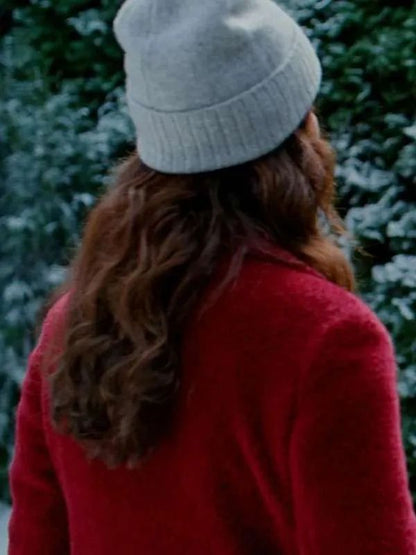 Erin Cahill Christmas at the Catnip Cafe Red Sherpa Coat