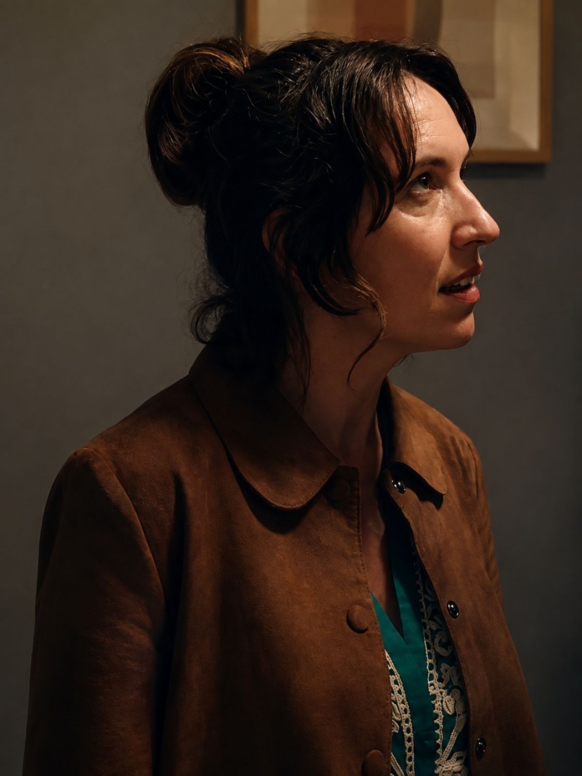 Esther Smith Trying Brown Suede Leather Jacket