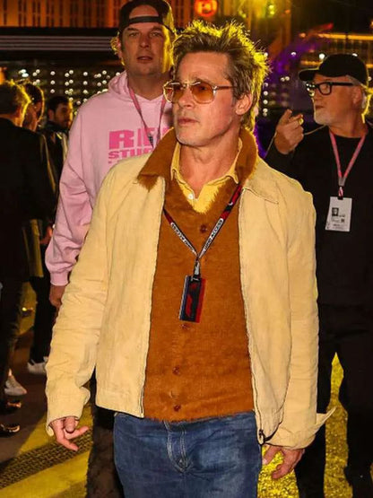 F1 Movie Premiere Brad Pitt Yellow Cotton Jacket