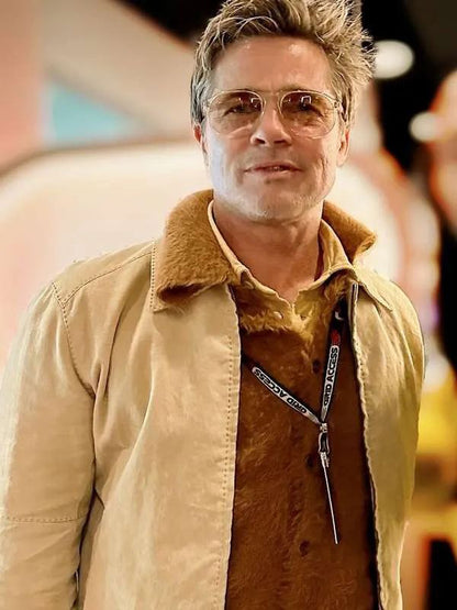 F1 Movie Premiere Brad Pitt Yellow Cotton Jacket