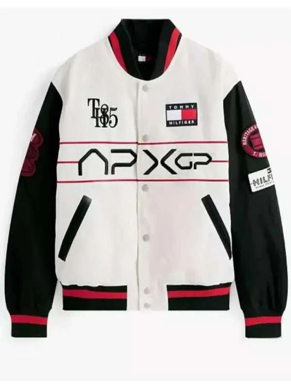 F1 The Movie Damson Idris White Racing Varsity Jacket