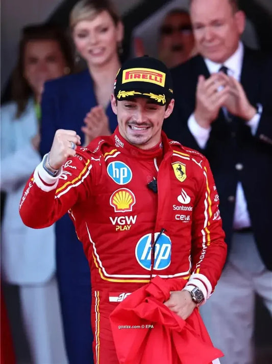 Ferrari Charles Leclerc Monaco Grand Prix 2024 Red Jacket