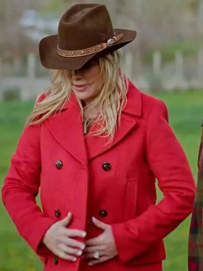 Finding Mr. Christmas S02 Alison Sweeney Red Wool Coat