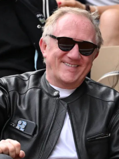 French Open Francois Henri Pinault Black Leather Jacket