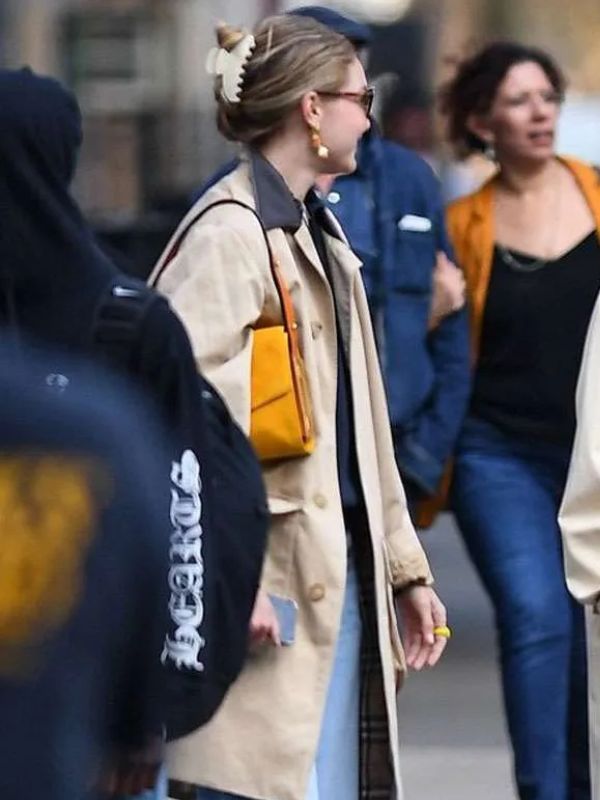 Gigi Hadid NYC Beige Cotton Trench Coat