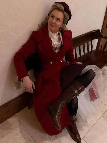 Ginna Claire Mason A Newport Christmas Red Wool Trench Coat