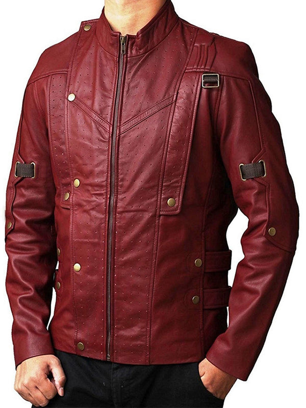 Guardians of the Galaxy Chris Pratt Maroon Leather Jacket