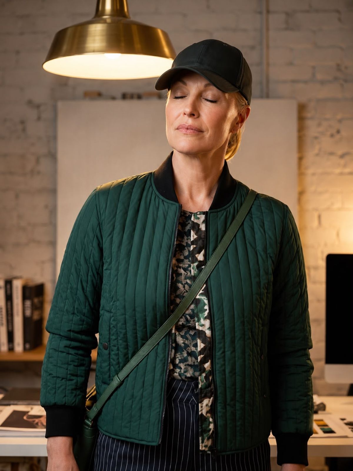 Hannah Waddingham Ride or Die Green Quilted Bomber Jacket