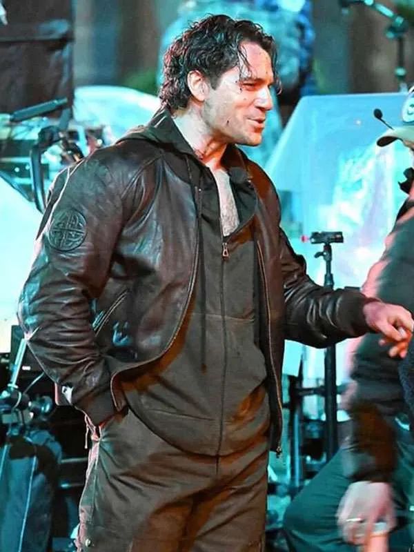 Highlander Henry Cavill Brown Bomber Leather Jacket