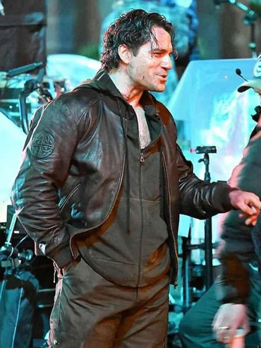 Highlander Henry Cavill Brown Bomber Leather Jacket