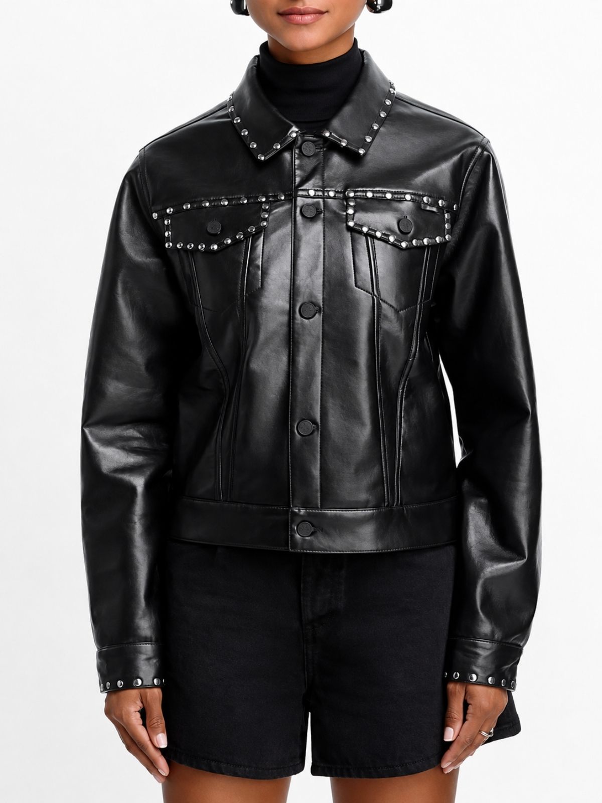 Honest Renovations Lizzie Mathis Studded Black Leather Jacket