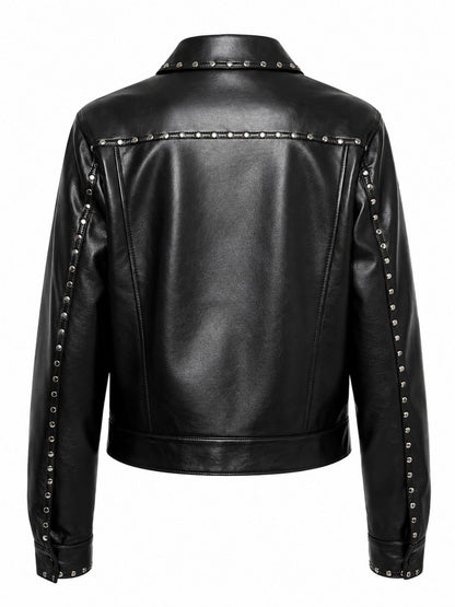 Honest Renovations Lizzie Mathis Studded Black Leather Jacket