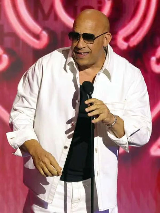 iHeartRadio Awards Vin Diesel White Cotton Jacket