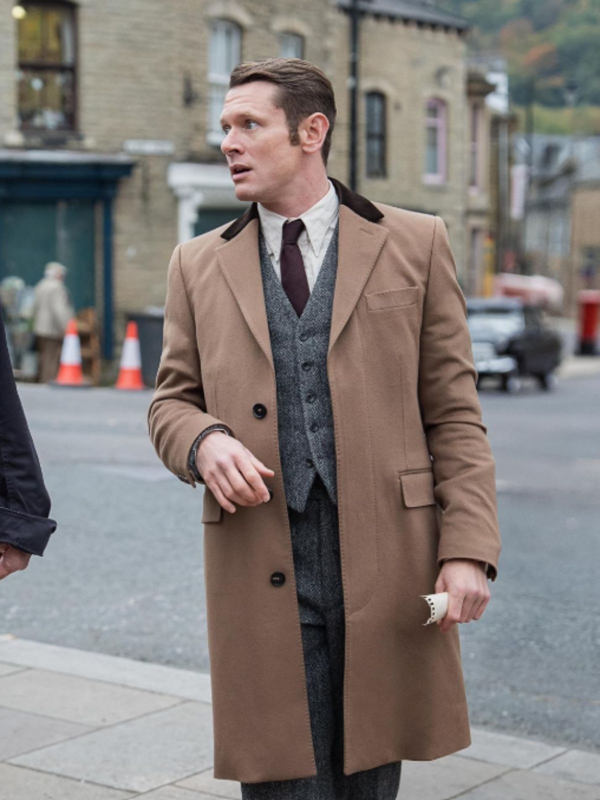 Jack O’Connell Ink Brown Wool Coat