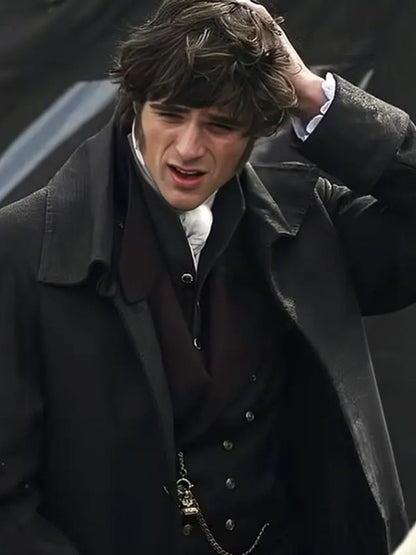 Jacob Elordi Wuthering Heights Black Wool Coat