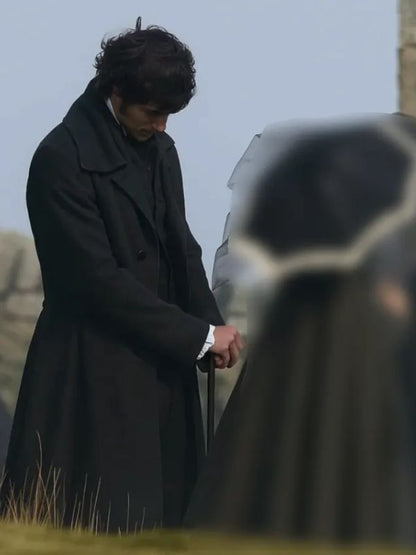 Jacob Elordi Wuthering Heights Black Wool Coat