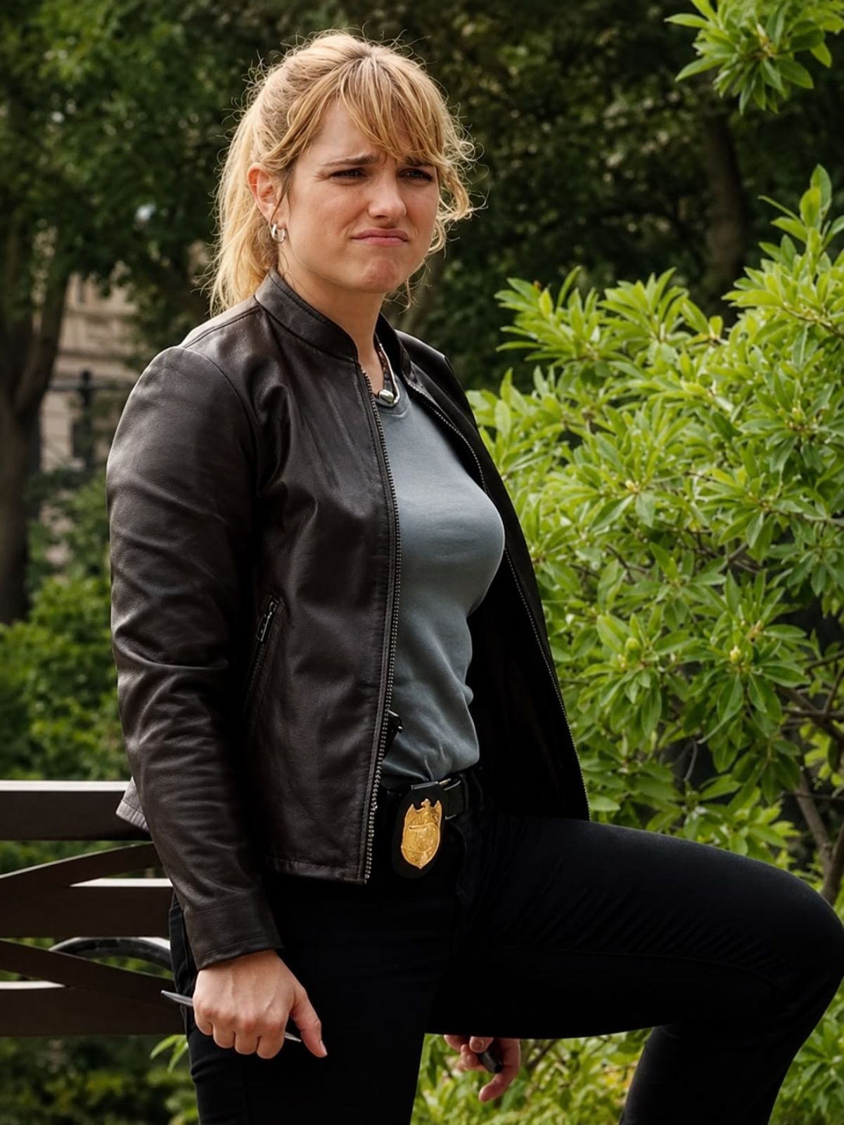 Jacqueline Byers NYC Brown Leather Jacket 