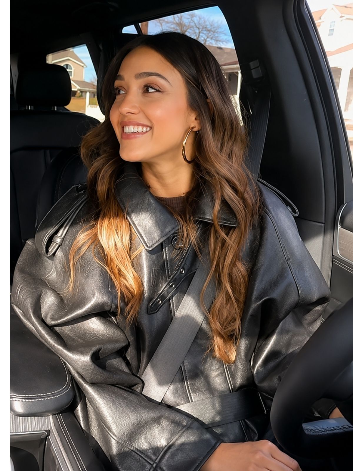 Jessica Alba Honest Renovations Black Leather Jacket